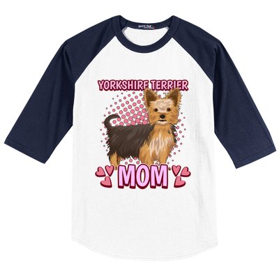 Wo Yorkshire Terrier Mom Quote Mothers Day Yorkie Gift Baseball Sleeve Shirt