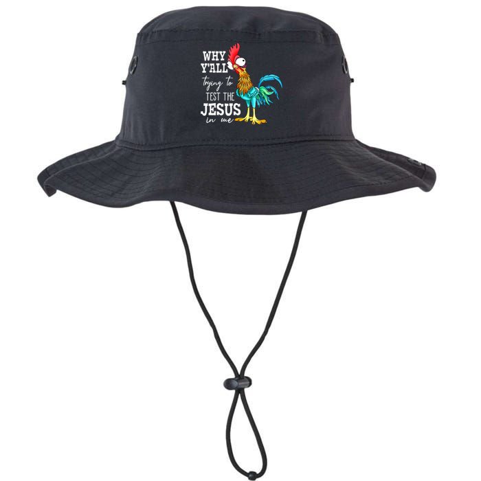 Why Y'all Trying To Test The Jesus In Me Funny Chicken Bucket Hat