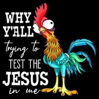 Why Y'all Trying To Test The Jesus In Me Funny Chicken Bucket Hat