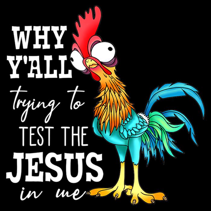 Why Y'all Trying To Test The Jesus In Me Funny Chicken Bucket Hat