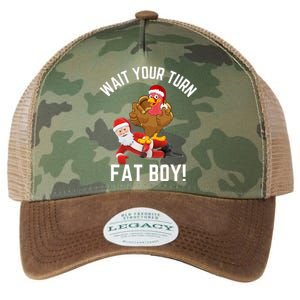 Wait Your Turn Fat Boy Funny Thanksgiving Turkey Santa Legacy Tie Dye Trucker Hat