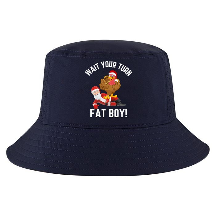 Wait Your Turn Fat Boy Funny Thanksgiving Turkey Santa Cool Comfort Performance Bucket Hat