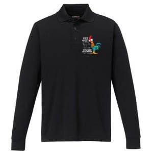 Why Y'all Trying To Test The Jesus In Me Funny Chicken Performance Long Sleeve Polo