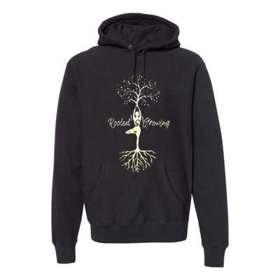 Womens Yoga Tree Of Life With Sayings Vriksasana Hatha Pose Premium Hoodie