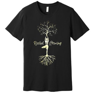 Womens Yoga Tree Of Life With Sayings Vriksasana Hatha Pose Premium T-Shirt