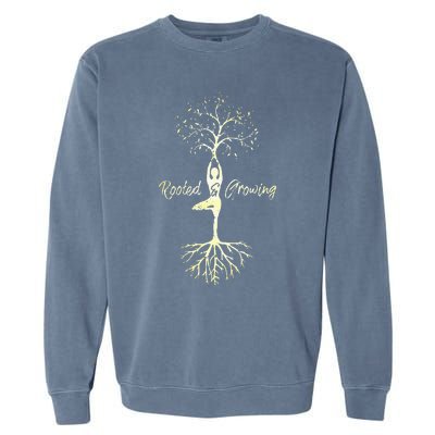 Womens Yoga Tree Of Life With Sayings Vriksasana Hatha Pose Garment-Dyed Sweatshirt