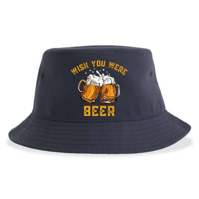 Wish You Were Beer Funny Beer Sustainable Bucket Hat