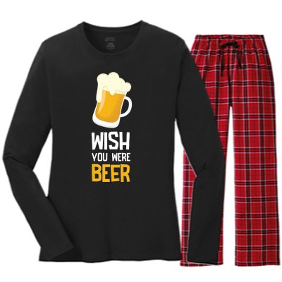 Wish You Were Beer Women's Long Sleeve Flannel Pajama Set 