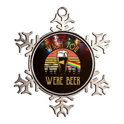 Wish You Were Beer Funny Beer Quote Beer Meme Sunset Metallic Star Ornament