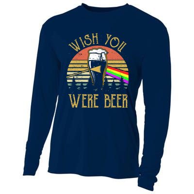 Wish You Were Beer Funny Beer Quote Beer Meme Sunset Cooling Performance Long Sleeve Crew