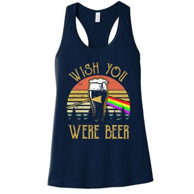 Wish You Were Beer Funny Beer Quote Beer Meme Sunset Women's Racerback Tank