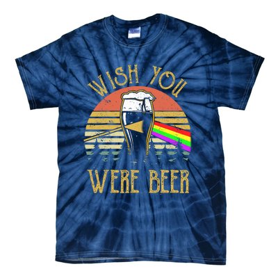 Wish You Were Beer Funny Beer Quote Beer Meme Sunset Tie-Dye T-Shirt