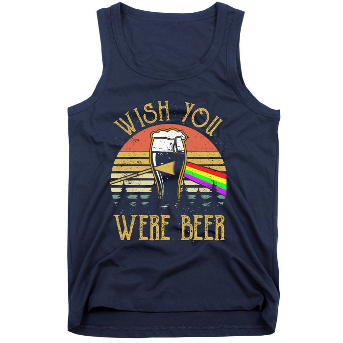 Wish You Were Beer Funny Beer Quote Beer Meme Sunset Tank Top