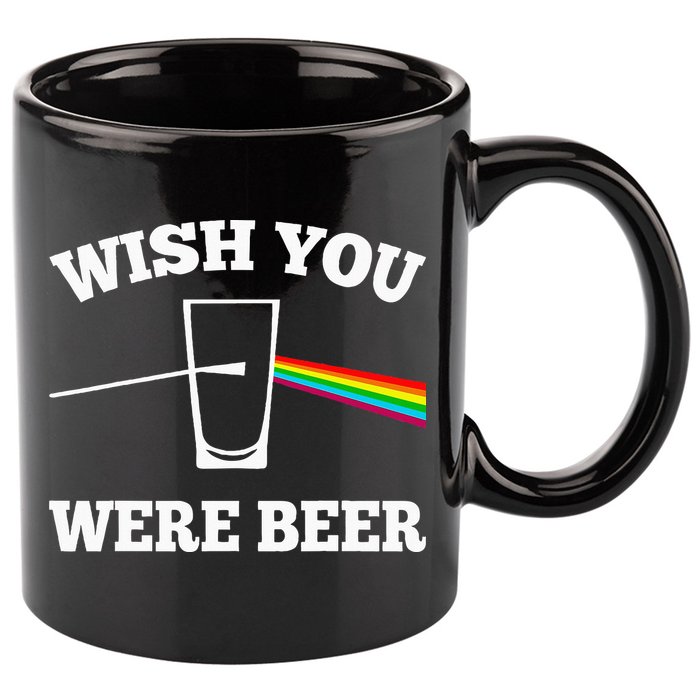 Wish You Were Beer 11oz C Handle Ceramic Mug