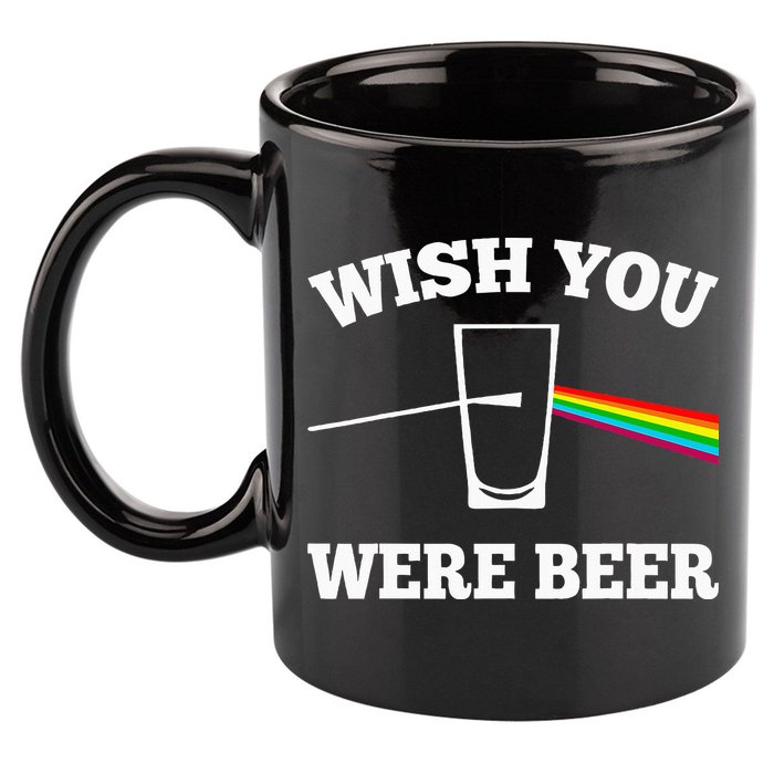 Wish You Were Beer 11oz C Handle Ceramic Mug