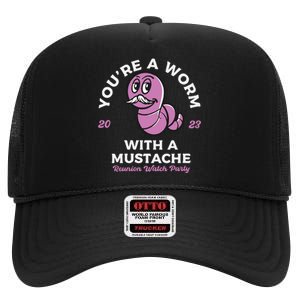 Womens Youre Worm With A Mustache James Tom Ariana Reality VNeck High Crown Mesh Back Trucker Hat