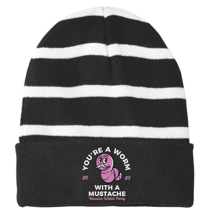 Womens Youre Worm With A Mustache James Tom Ariana Reality VNeck Striped Beanie with Solid Band