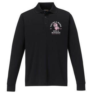 Womens Youre Worm With A Mustache James Tom Ariana Reality Performance Long Sleeve Polo