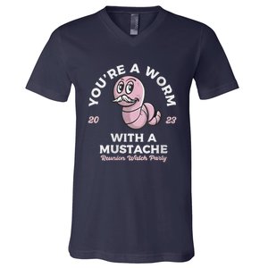 Womens Youre Worm With A Mustache James Tom Ariana Reality V-Neck T-Shirt