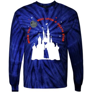 When You Wish Upon A Death Star Halloween Tie-Dye Long Sleeve Shirt