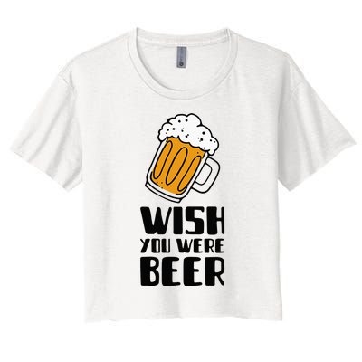 Wish You Were Beer! Women's Crop Top Tee