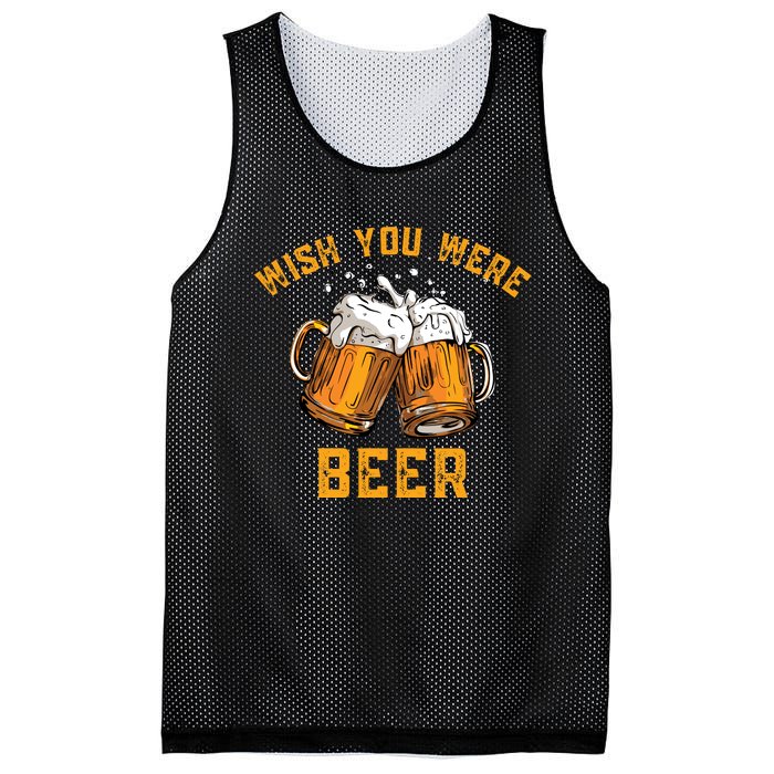 Wish You Were Beer Funny Beer Mesh Reversible Basketball Jersey Tank