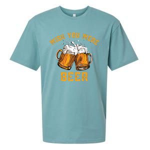 Wish You Were Beer Funny Beer Sueded Cloud Jersey T-Shirt