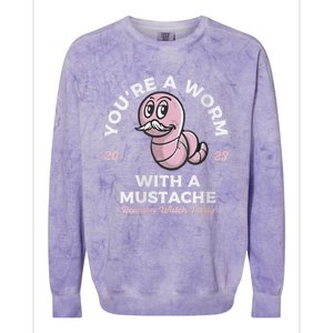 Womens Youre Worm With A Mustache James Tom Ariana Reality Colorblast Crewneck Sweatshirt