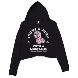 Womens Youre Worm With A Mustache James Tom Ariana Reality Crop Fleece Hoodie