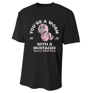 Womens Youre Worm With A Mustache James Tom Ariana Reality Performance Sprint T-Shirt