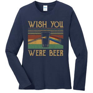 Wish You Were Beer Essential Shirt, Beer Day, Drink Beer Ladies Long Sleeve Shirt