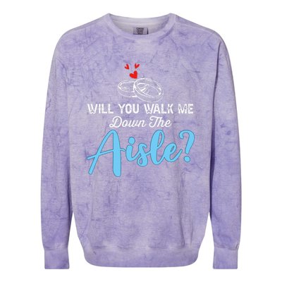 Will You Walk Me Down The Aisle Wedding Png Colorblast Crewneck Sweatshirt