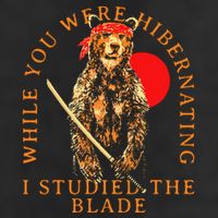While You Were Hibernating I Studied The Blade Bear Samurai 7 Panel Mesh Trucker Snapback Hat