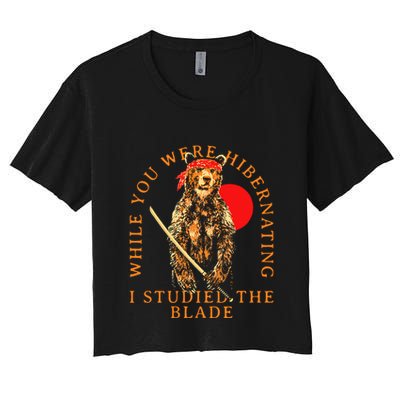 While You Were Hibernating I Studied The Blade Bear Samurai Crop Top