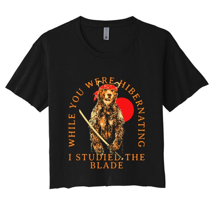 While You Were Hibernating I Studied The Blade Bear Samurai Crop Top