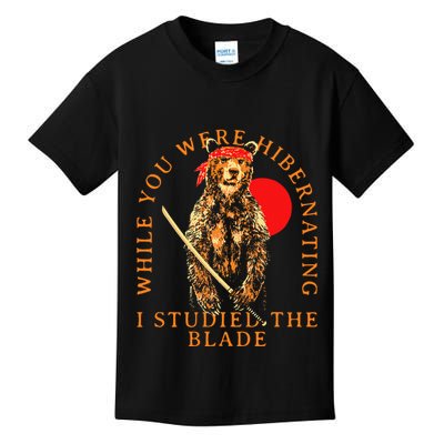 While You Were Hibernating I Studied The Blade Bear Samurai Kids T-Shirt
