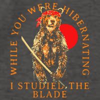 While You Were Hibernating I Studied The Blade Bear Samurai Vector Backpack