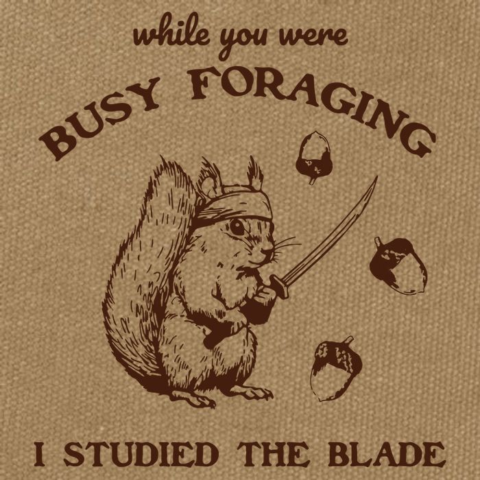 While You Were Busy Foraging I Studied The Blade Retro Cotton Canvas Backpack