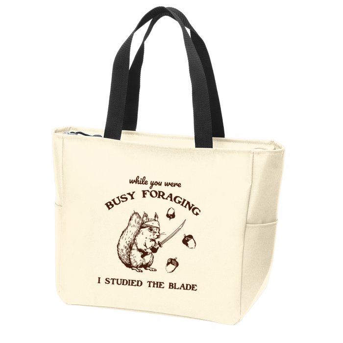 While You Were Busy Foraging I Studied The Blade Retro Zip Tote Bag