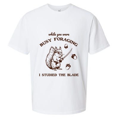 While You Were Busy Foraging I Studied The Blade Retro Sueded Cloud Jersey T-Shirt