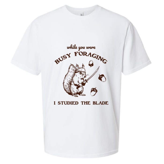 While You Were Busy Foraging I Studied The Blade Retro Sueded Cloud Jersey T-Shirt