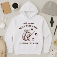 While You Were Busy Foraging I Studied The Blade Retro Hoodie