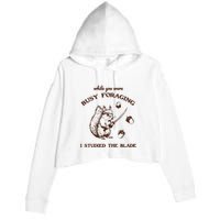 While You Were Busy Foraging I Studied The Blade Retro Crop Fleece Hoodie