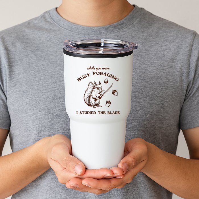 While You Were Busy Foraging I Studied The Blade Retro Tumbler