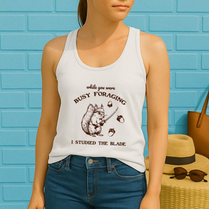 While You Were Busy Foraging I Studied The Blade Retro Womens Tank Top