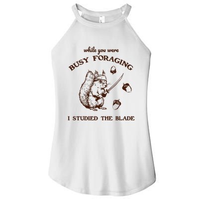While You Were Busy Foraging I Studied The Blade Retro Women's Perfect Tri Rocker Tank