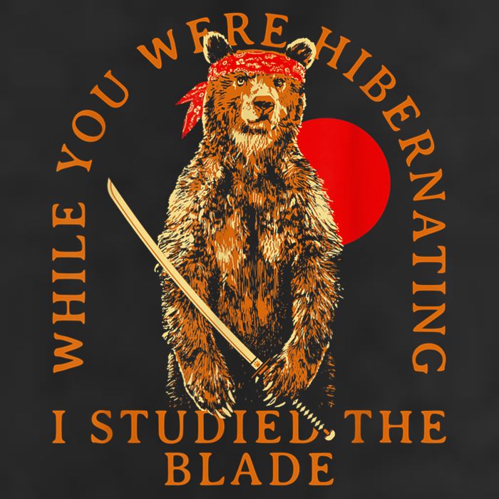 While You Were Hibernating I Studied The Blade Bear Samurai 7 Panel Mesh Trucker Snapback Hat