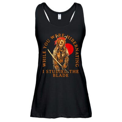 While You Were Hibernating I Studied The Blade Bear Samurai Ladies Essential Flowy Tank