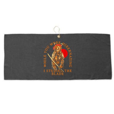 While You Were Hibernating I Studied The Blade Bear Samurai Large Microfiber Waffle Golf Towel