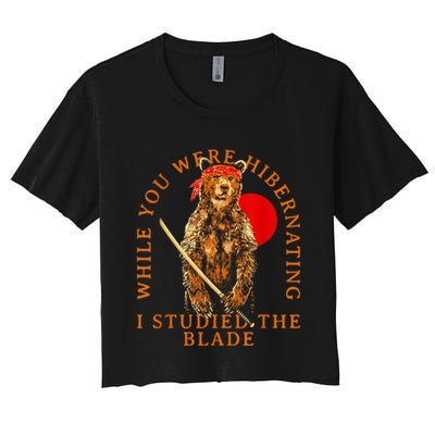 While You Were Hibernating I Studied The Blade Bear Samurai Crop Top